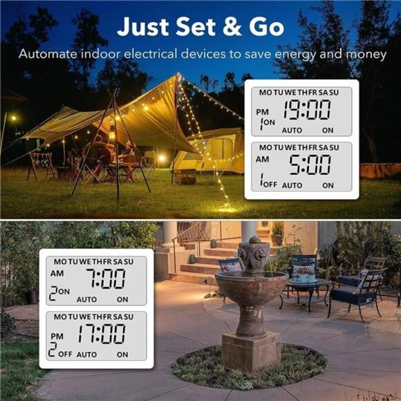 7 Day Outdoor Heavy Duty Digital Programmable Timer BND/U78, 125VAC, 60Hz - Picture 5 of 7